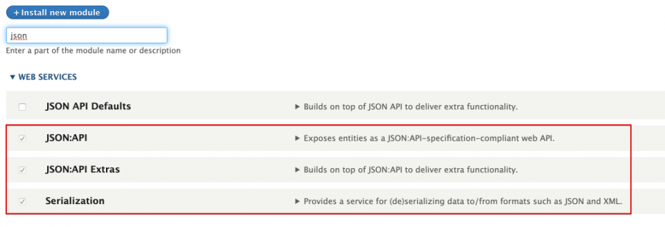 JSON module